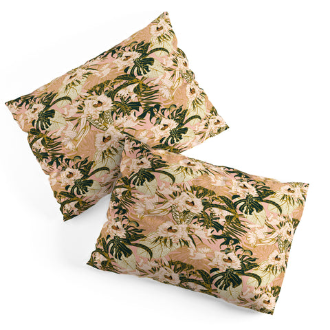 Marta Barragan Camarasa Flowering tropical pink bloom Pillow Shams