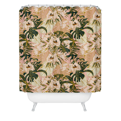 Marta Barragan Camarasa Flowering tropical pink bloom Shower Curtain