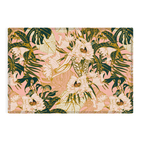 Marta Barragan Camarasa Flowering tropical pink bloom Outdoor Rug