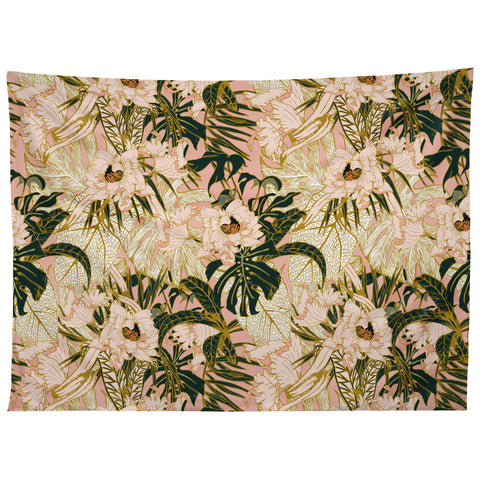 Marta Barragan Camarasa Flowering tropical pink bloom Tapestry
