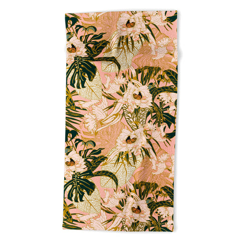 Marta Barragan Camarasa Flowering tropical pink bloom Beach Towel