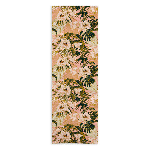 Marta Barragan Camarasa Flowering tropical pink bloom Yoga Towel
