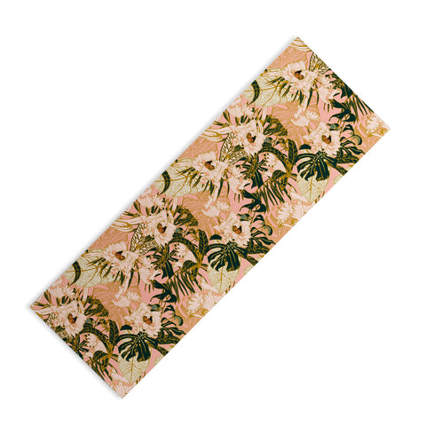 Marta Barragan Camarasa Flowering tropical pink bloom Yoga Mat