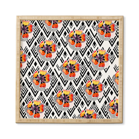 Marta Barragan Camarasa Flowers and rhombuses pattern Framed Wall Art