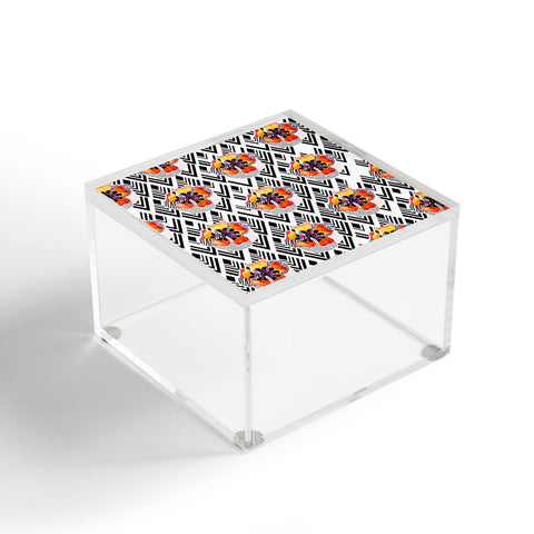 Marta Barragan Camarasa Flowers and rhombuses pattern Acrylic Box