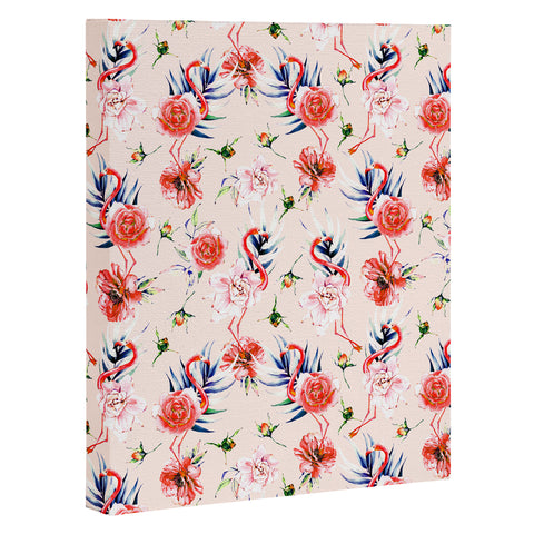 Marta Barragan Camarasa Flowery american flamingos Art Canvas