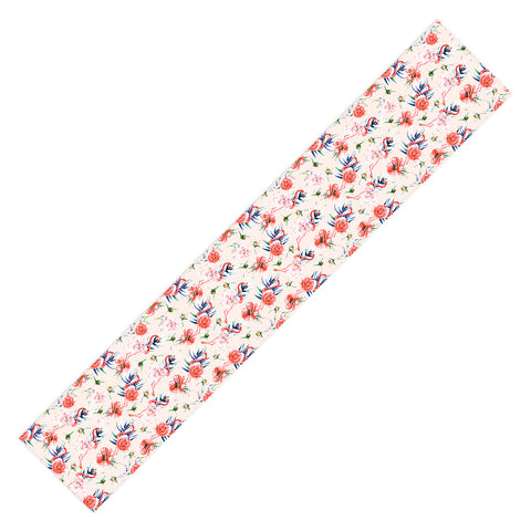 Marta Barragan Camarasa Flowery american flamingos Table Runner