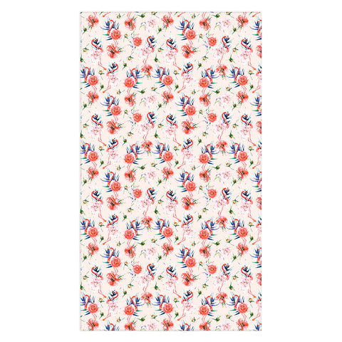 Marta Barragan Camarasa Flowery american flamingos Tablecloth