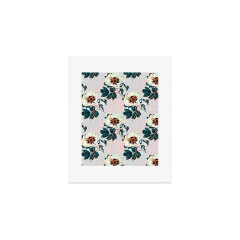 Marta Barragan Camarasa Flowery blooming with geometric Art Print