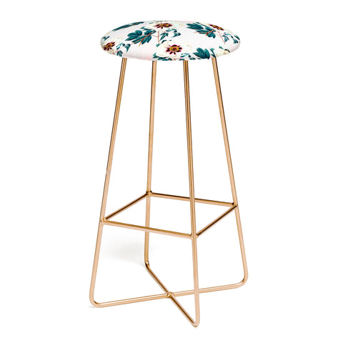 Marta Barragan Camarasa Flowery blooming with geometric Bar Stool
