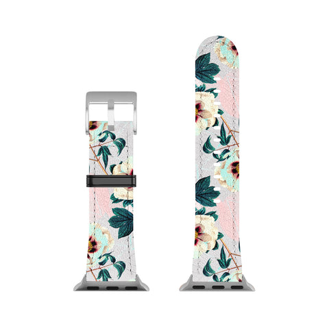 Marta Barragan Camarasa Flowery blooming with geometric Apple Watch Band