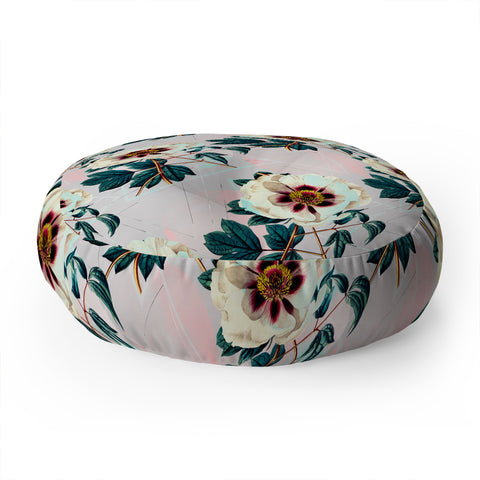 Marta Barragan Camarasa Flowery blooming with geometric Floor Pillow Round