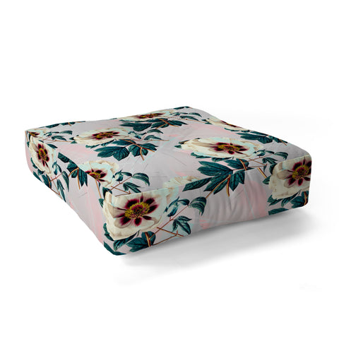 Marta Barragan Camarasa Flowery blooming with geometric Floor Pillow Square