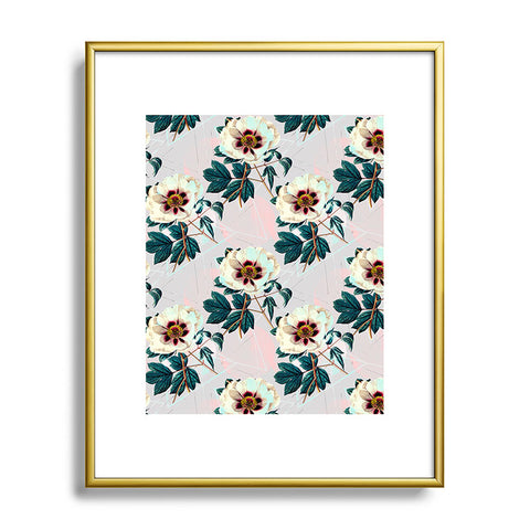Marta Barragan Camarasa Flowery blooming with geometric Metal Framed Art Print