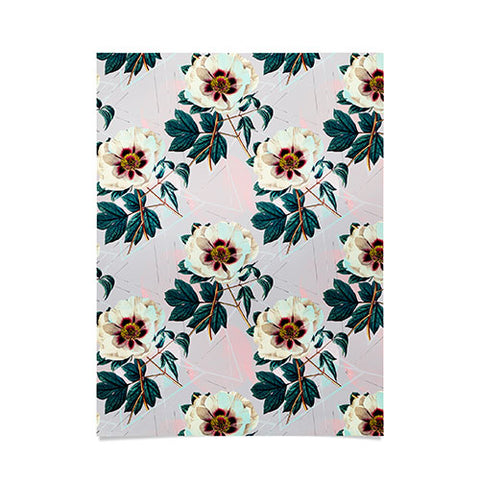 Marta Barragan Camarasa Flowery blooming with geometric Poster