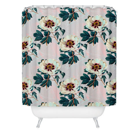 Marta Barragan Camarasa Flowery blooming with geometric Shower Curtain