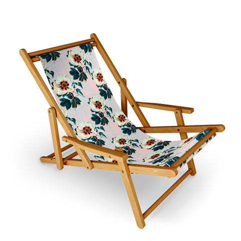 Marta Barragan Camarasa Flowery blooming with geometric Sling Chair
