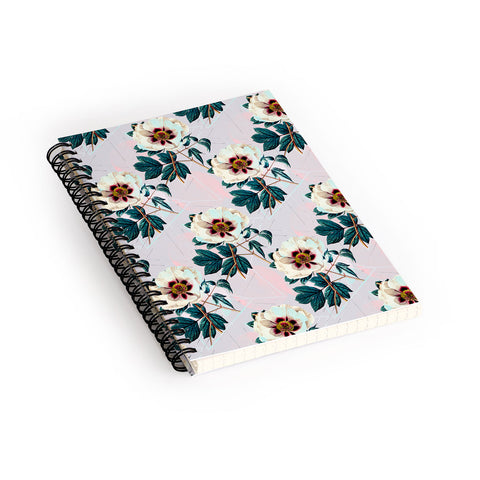 Marta Barragan Camarasa Flowery blooming with geometric Spiral Notebook