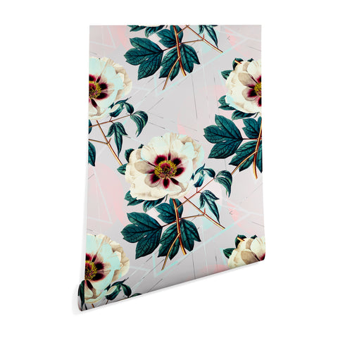 Marta Barragan Camarasa Flowery blooming with geometric Wallpaper