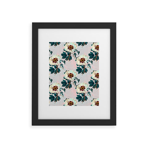 Marta Barragan Camarasa Flowery blooming with geometric Framed Art Print