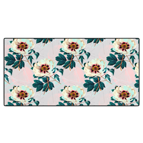Marta Barragan Camarasa Flowery blooming with geometric Desk Mat