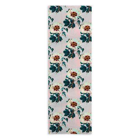 Marta Barragan Camarasa Flowery blooming with geometric Yoga Towel