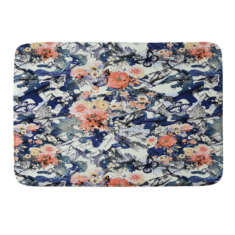 Marta Barragan Camarasa Flowery camo Memory Foam Bath Mat