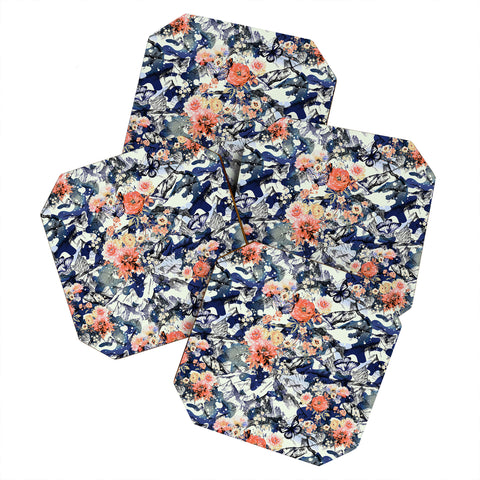 Marta Barragan Camarasa Flowery camo Coaster Set