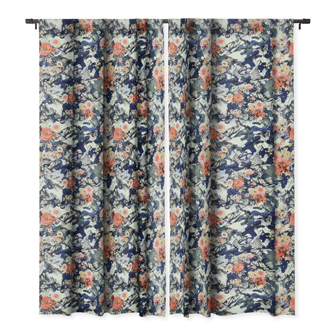 Marta Barragan Camarasa Flowery camo Blackout Window Curtain