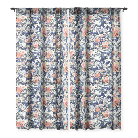 Marta Barragan Camarasa Flowery camo Sheer Window Curtain
