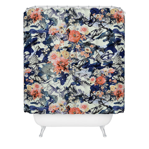 Marta Barragan Camarasa Flowery camo Shower Curtain