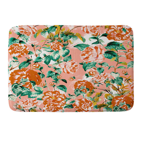 Marta Barragan Camarasa Flowery coral garden Memory Foam Bath Mat