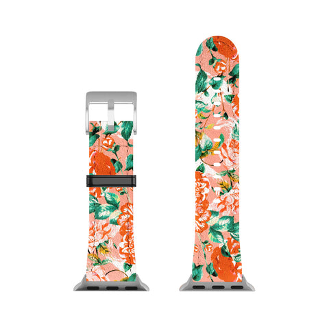 Marta Barragan Camarasa Flowery coral garden Apple Watch Band