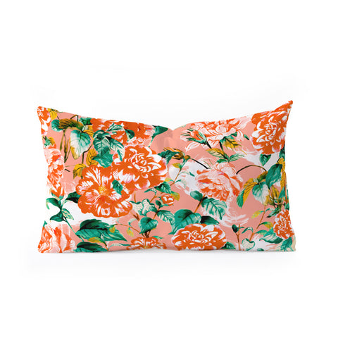 Marta Barragan Camarasa Flowery coral garden Oblong Throw Pillow