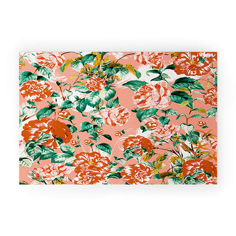 Marta Barragan Camarasa Flowery coral garden Welcome Mat