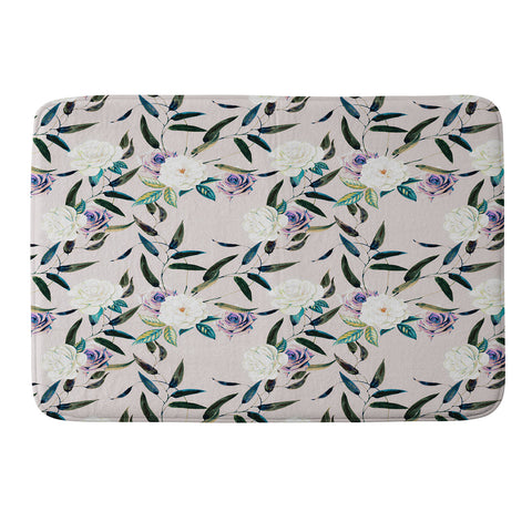 Marta Barragan Camarasa Flowery flowers pattern Memory Foam Bath Mat