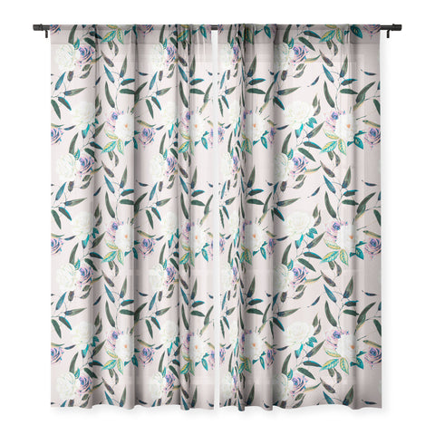Marta Barragan Camarasa Flowery flowers pattern Sheer Window Curtain