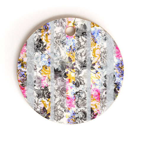 Marta Barragan Camarasa Flowery Fractal Cutting Board Round