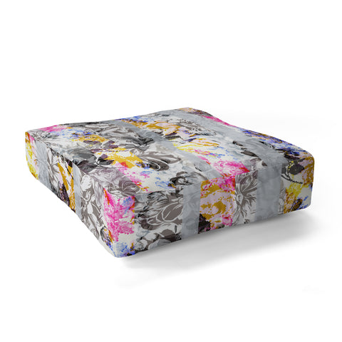 Marta Barragan Camarasa Flowery Fractal Floor Pillow Square