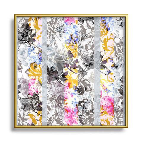 Marta Barragan Camarasa Flowery Fractal Square Metal Framed Art Print