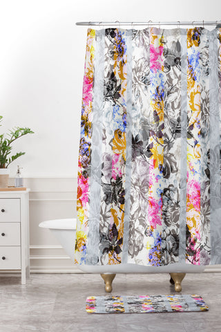 Marta Barragan Camarasa Flowery Fractal Shower Curtain And Mat