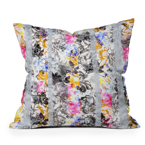 Marta Barragan Camarasa Flowery Fractal Outdoor Throw Pillow