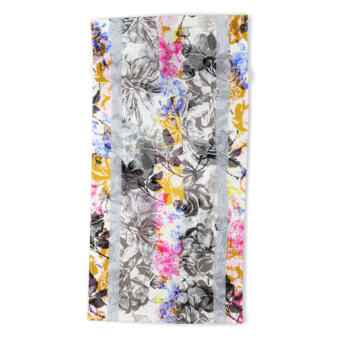Marta Barragan Camarasa Flowery Fractal Beach Towel