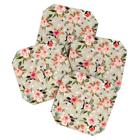 Marta Barragan Camarasa Flowery meadow bouquets Coaster Set