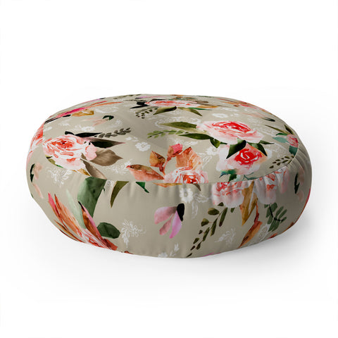 Marta Barragan Camarasa Flowery meadow bouquets Floor Pillow Round