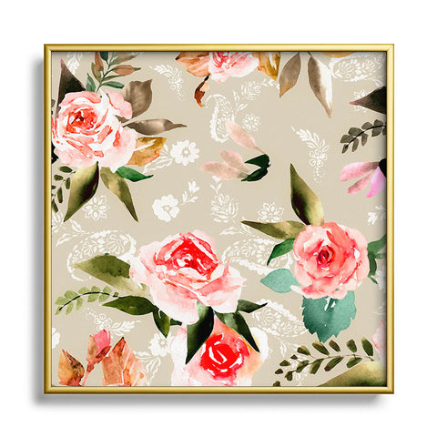 Marta Barragan Camarasa Flowery meadow bouquets Square Metal Framed Art Print