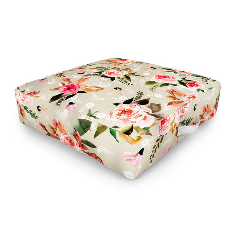 Marta Barragan Camarasa Flowery meadow bouquets Outdoor Floor Cushion
