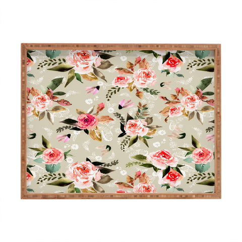 Marta Barragan Camarasa Flowery meadow bouquets Rectangular Tray