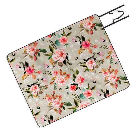 Marta Barragan Camarasa Flowery meadow bouquets Picnic Blanket