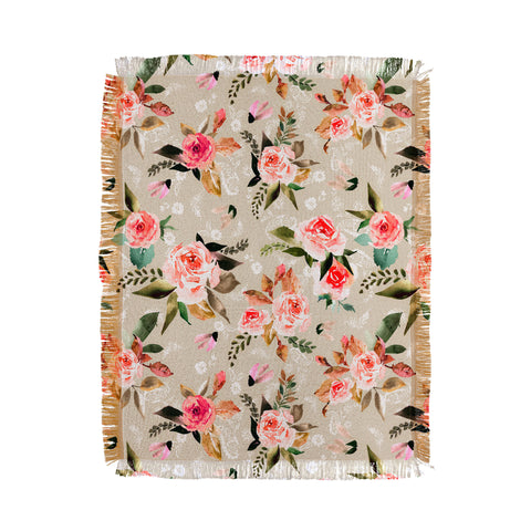 Marta Barragan Camarasa Flowery meadow bouquets Throw Blanket